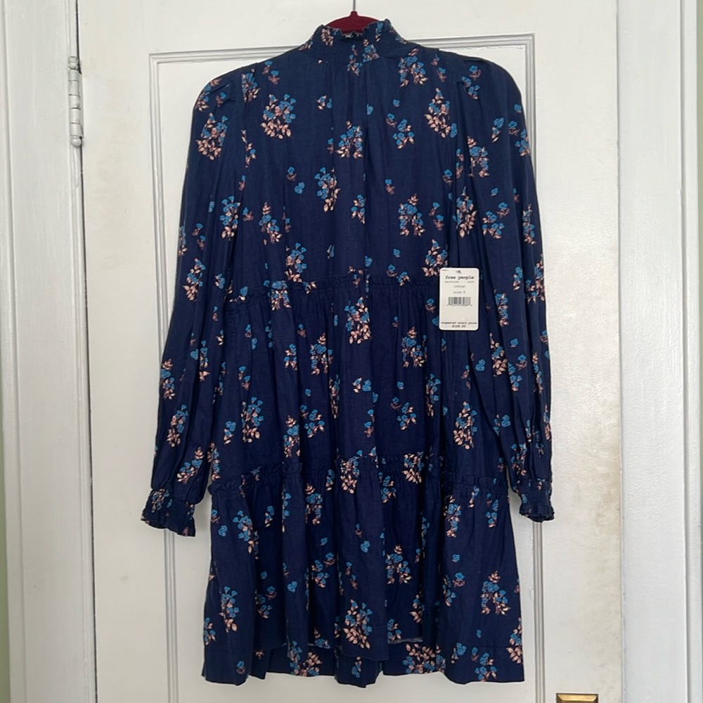 Free People High neck tiered babydoll mini dress